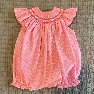 Rosalina Baby Girl Smocked Bubble Romper